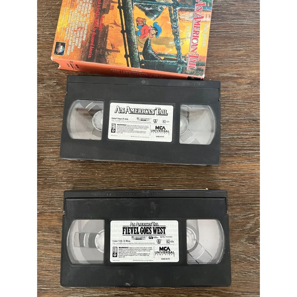 Lot of 2 AN AMERICAN TAIL VHS Fievel Goes West Animation Release Video Cassette